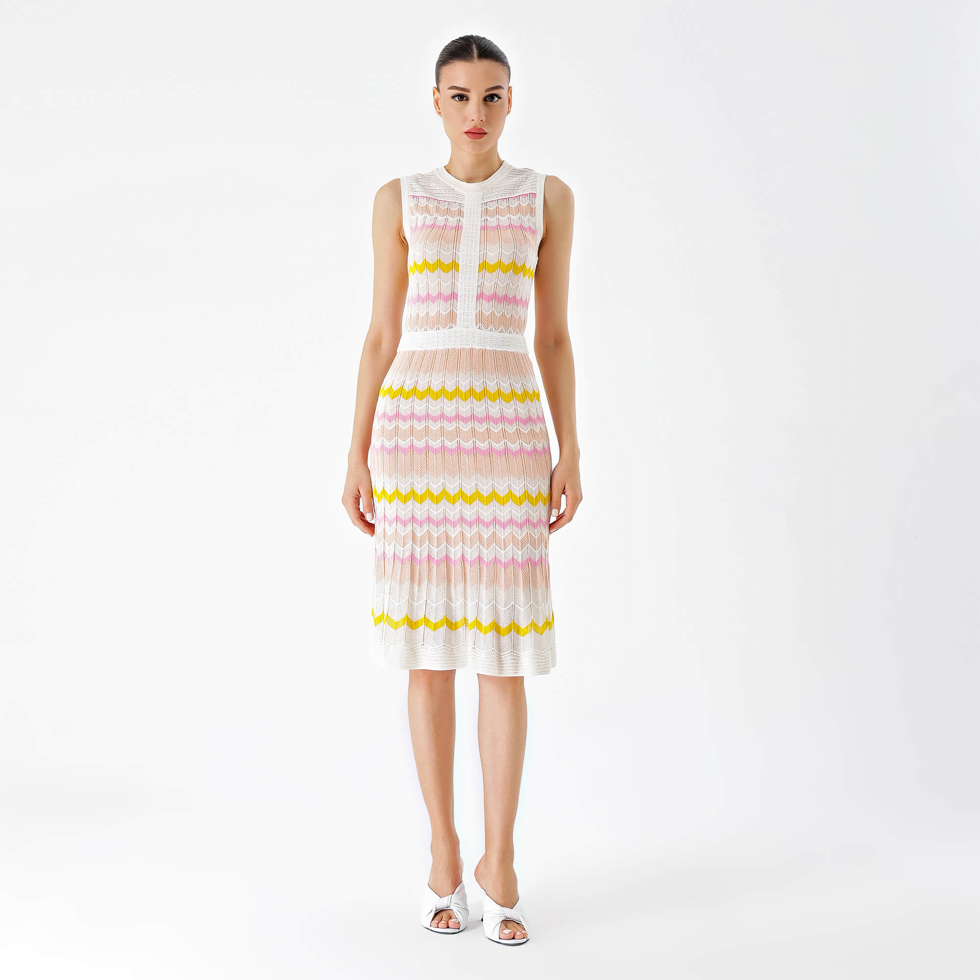 Missoni - White&Pink Sleeveless Dress